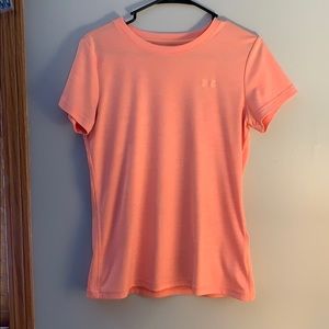 Coral Under Armour workout tee